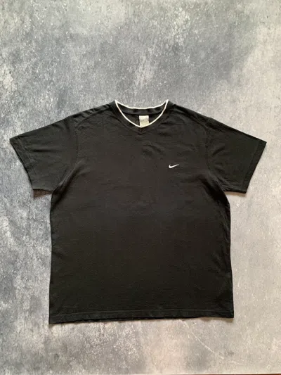 Pre-owned Nike X Vintage 90's Nike T Shirt Tee Mini Swoosh Baggy Y2k In Black