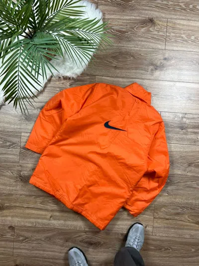 Pre-owned Nike X Vintage 90's Nike Vintage Central Swoosh Y2k Retro Nylon Jacket In Orange