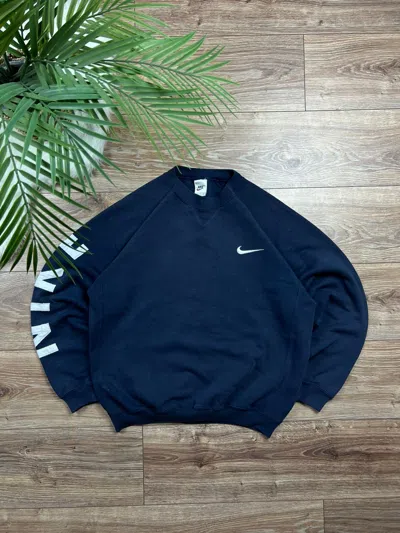 Vintage 90'S Nike One-Point Logo Sweatshirt, Made in USA, Men's Size Medium cotton gray type Vintage Second Hand