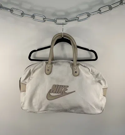 Pre-owned Nike X Vintage 90's Nike Y2k Big Swoosh Cream Handle Bag