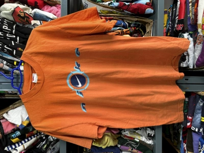 Pre-owned Nike X Vintage 90's Vintage Nike Swoosh T Shirt Size L In Orange