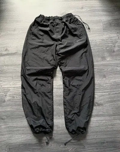 Pre-owned Nike X Vintage Baggy Nike Parachute Track Pants With Drawstrings In Black