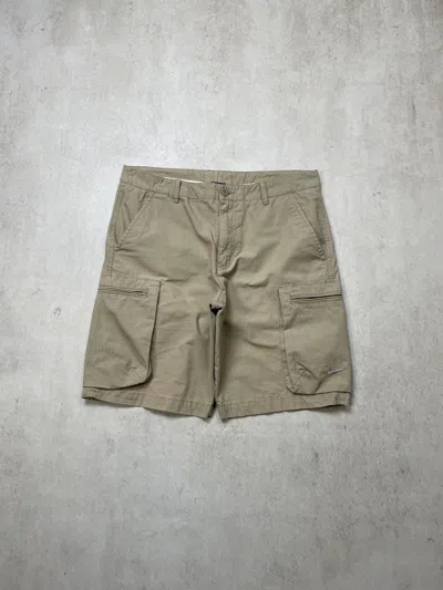 Pre-owned Nike X Vintage Crazy Vintage Nike Ripstop Cargo Military Shorts Jorts In Beige