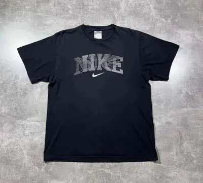 Pre-owned Nike X Vintage Nike 3d Center Logo T-shirt Y2k Style In Black