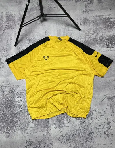 Pre-owned Nike X Vintage Nike 90's Jersey Vintage T-shirt Swoosh Very Tee Size M In Yellow