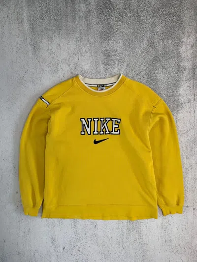 Pre-owned Nike X Vintage Nike 90's Vintage Sweatshirt Y2k In Yellow