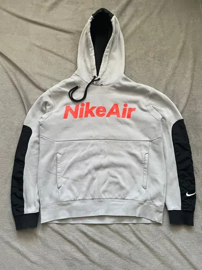 Pre-owned Nike X Vintage Nike Air Hoodies Centre Big Logo Streetwear Y2k In Grey