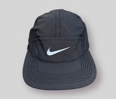 Pre-owned Nike X Vintage Nike Aw84 Dri-fit Swoosh Logo Gray Cap Men's One Size In Gray Navy