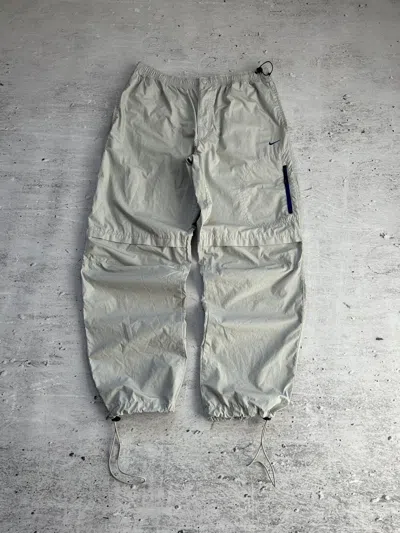 Pre-owned Nike X Vintage Nike Baggy Parachute Pants With Drawstrings 90-00s In Grey