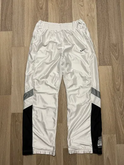 Pre-owned Nike X Vintage Nike Basketball Track Pants Nba Y2k In White