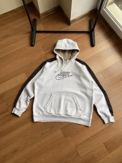Pre-owned Nike X Vintage Nike Big Drill Logo White Hoodie