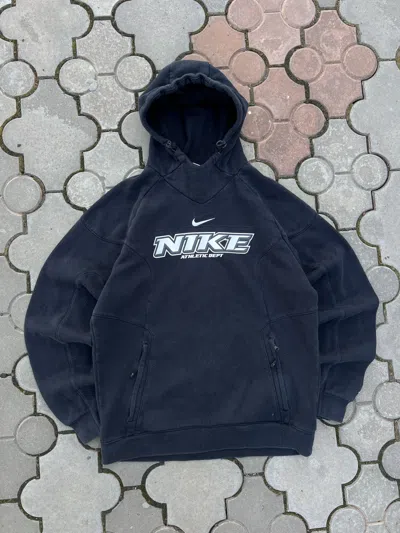 Pre-owned Nike X Vintage Nike Center Logo Oversized Hoodie Y2k Usa In Black