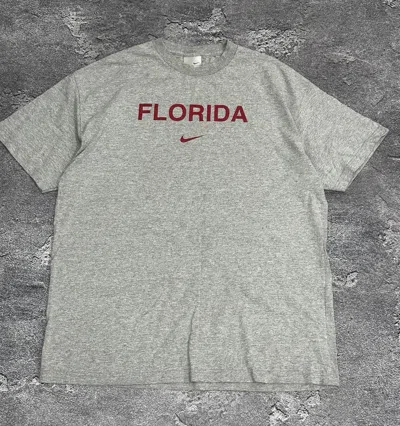 Pre-owned Nike X Vintage Nike Center Swoosh Florida Baggy T-shirt Japan Y2k In Grey