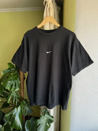 Pre-owned Nike X Vintage Nike Center Swoosh T-shirt Black