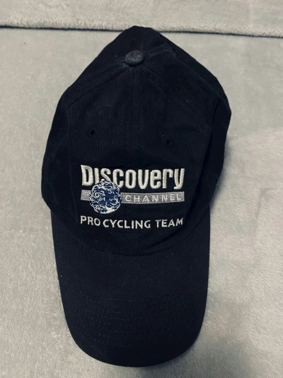 Pre-owned Nike X Vintage Nike Discovery Channel Cycling Team Hat Osfa Black Cap