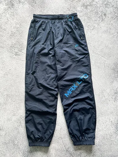 Pre-owned Nike X Vintage Nike Drill Nylon Joggers Trackpants In Blue