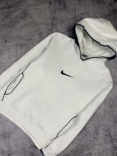 Pre-owned Nike X Vintage Nike Embroidered Swoosh Hoodie 90's In White