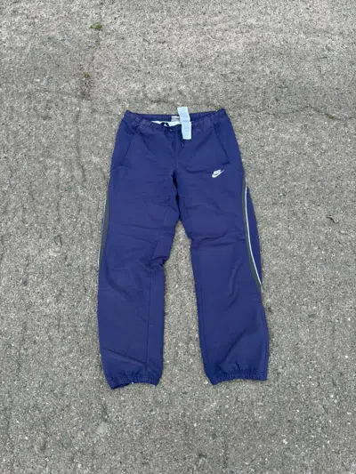 Pre-owned Nike X Vintage Nike Faded Track Pants Joggers Drill Y2k In Faded Blue