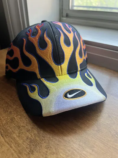Pre-owned Nike X Vintage Nike Flame Cap Black