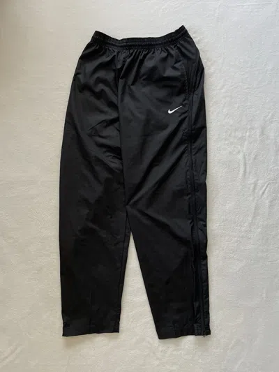 Pre-owned Nike X Vintage Nike Full Zip Drill Swoosh Logo Track Pants Baggy Y2k 90's In Black