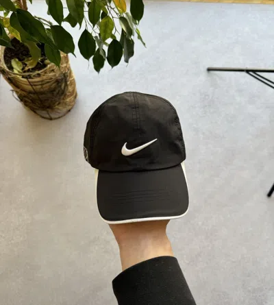 Pre-owned Nike X Vintage Nike Golf Swoosh Logo Y2k Cap In Black