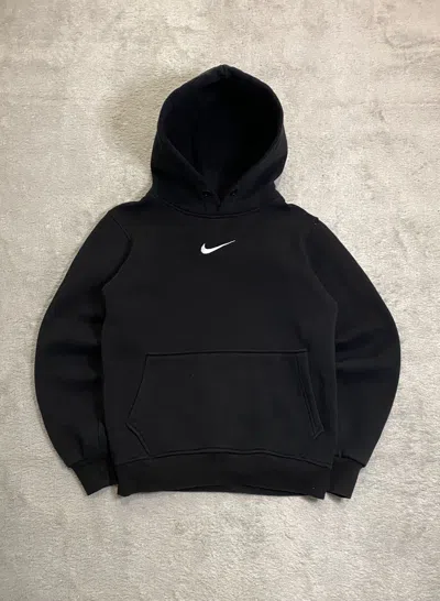 Pre-owned Nike X Vintage Nike Hoodie Center Swoosh Baggy Y2k Black Sk8