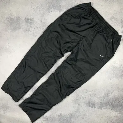 Pre-owned Nike X Vintage Nike Hype Drill Swoosh Nylon Track Pants 90's In Black