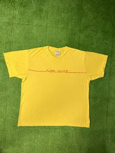 Pre-owned Nike X Vintage Nike Just Do It Baggy Big Center Logo Y2k Japan Tee In Yellow