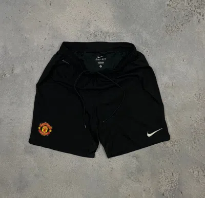 Pre-owned Nike X Vintage Nike Manchester United Vintage Football Shorts Dri Running In Black