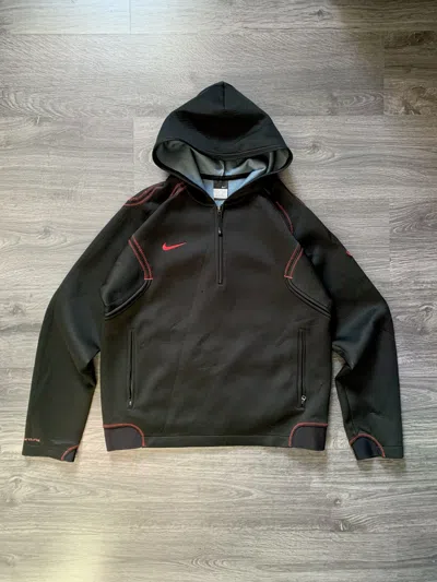 Pre-owned Nike X Vintage Nike Mercurial Hooded Quarter Zip Jacket Black 90s