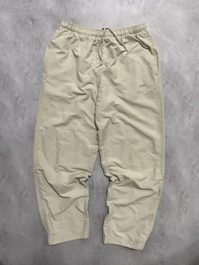Pre-owned Nike X Vintage Nike Parachute Pants Baggy Y2k Track Pants In Cream