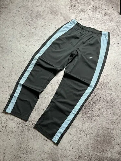 Pre-owned Nike X Vintage Nike Parachute Pants Baggy Y2k Track Pants Double In Black/blue