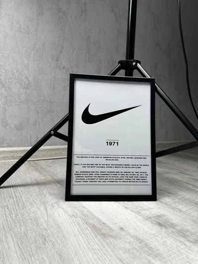 Pre-owned Nike X Vintage Nike Poster Vintage Black