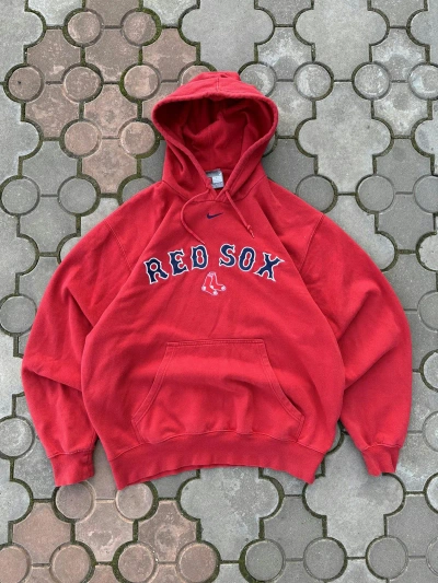 Pre-owned Nike X Vintage Nike Red Sox Center Swoosh Hoodie Usa