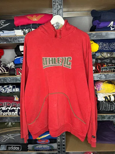 Pre-owned Nike X Vintage Nike Retro Atletic 71 Vintage Y2k Mini Swoosh Hoodie In Red