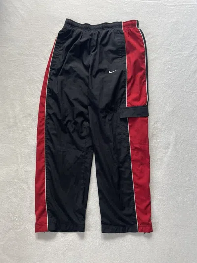 Pre-owned Nike X Vintage Nike Retro Track Baggy Y2k Parachute Pants 90's In Black