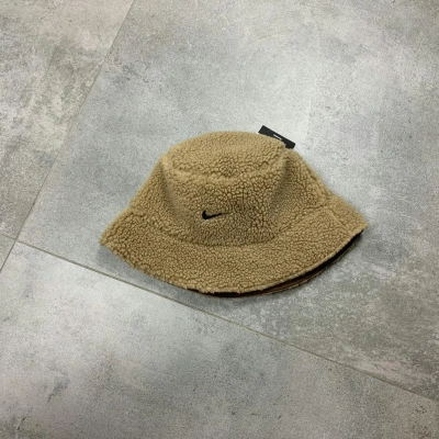 Pre-owned Nike X Vintage Nike Sherpa Teddy Bear Bucket Hat Brown Streetwear