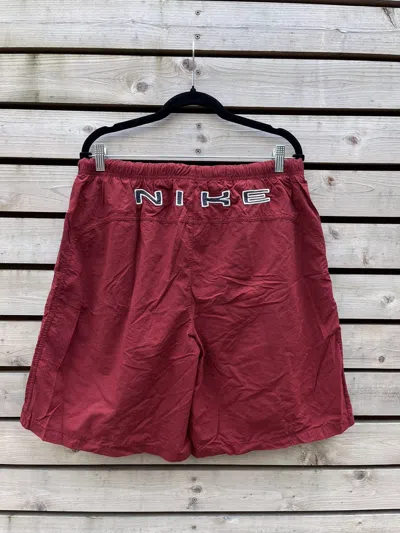 Pre-owned Nike X Vintage Nike Shorts Big Logo Drill Y2k In Red