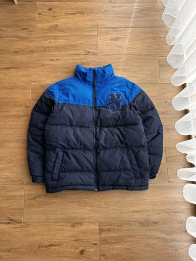 Pre-owned Nike X Vintage Nike Streetwear Japanese Navy Puffer Down Jacket