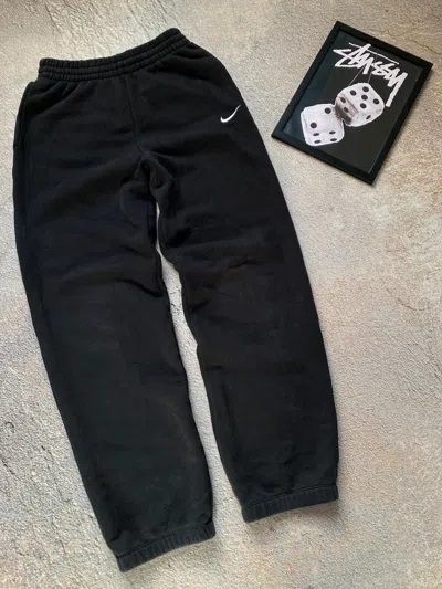 Pre-owned Nike X Vintage Nike Sweatpants Mini Swoosh Black Size M