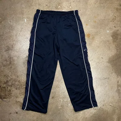 Pre-owned Nike X Vintage Nike Sweatpants Xl Blue White Stripe In Navy