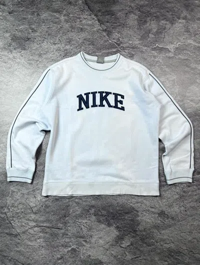 Pre-owned Nike X Vintage Nike Swoosh Center Logo Japan Style Sweatshirt In Light Blue