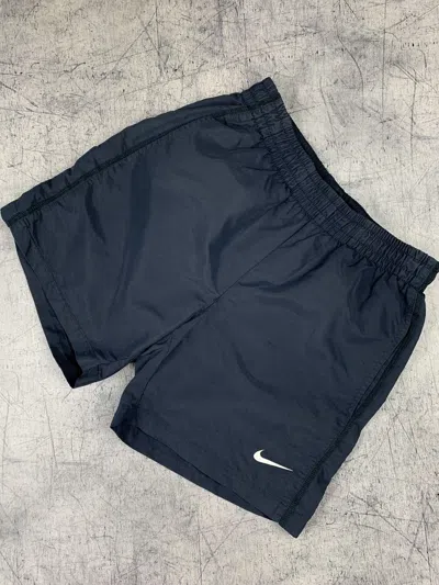 Pre-owned Nike X Vintage Nike Swoosh Shorts Like Drill In Blue
