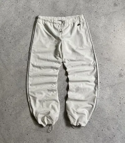 Pre-owned Nike X Vintage Nike Track Drill Pants Baggy Gorpcore Joggers Y2k In White