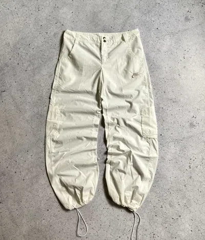 Pre-owned Nike X Vintage Nike Track Vintage Cargo Drill Pants Y2k Baggy Gorpcore Tn In White