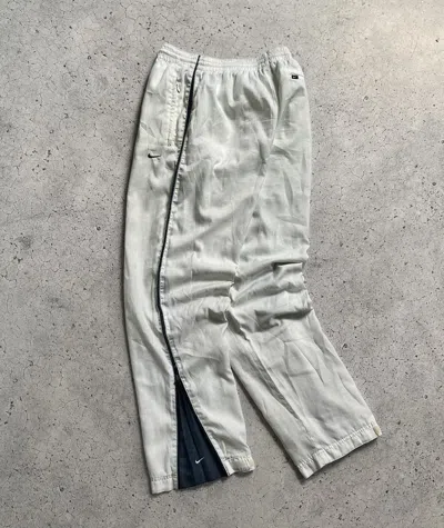 Pre-owned Nike X Vintage Nike Track Vintage Pants Double Swoosh Drill Gorpcore Baggy In White