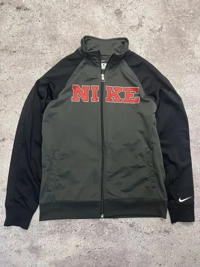 Pre-owned Nike X Vintage Nike Vintage Big Logo Zip Sweatshirt In Gray