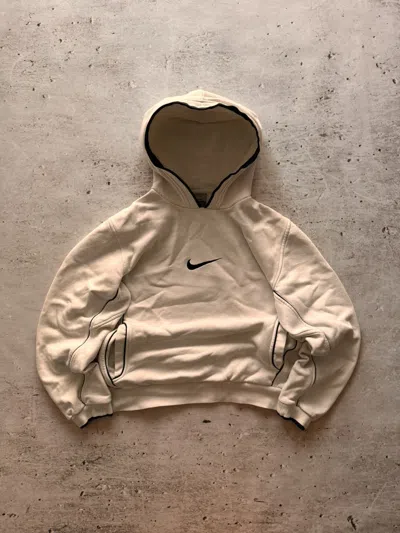 Pre-owned Nike X Vintage Nike Vintage Center Logo Oversize Boxy Hoodie In White