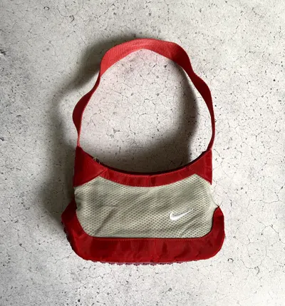 Pre-owned Nike X Vintage Nike Vintage Drill Y2k Hand Bag Corduroy Swoosh Gorpcore In Red