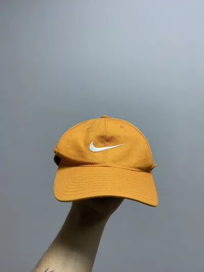 Pre-owned Nike X Vintage Nike Vintage Hat Small Swoosh Logo Y2k Style Casuals In Orange